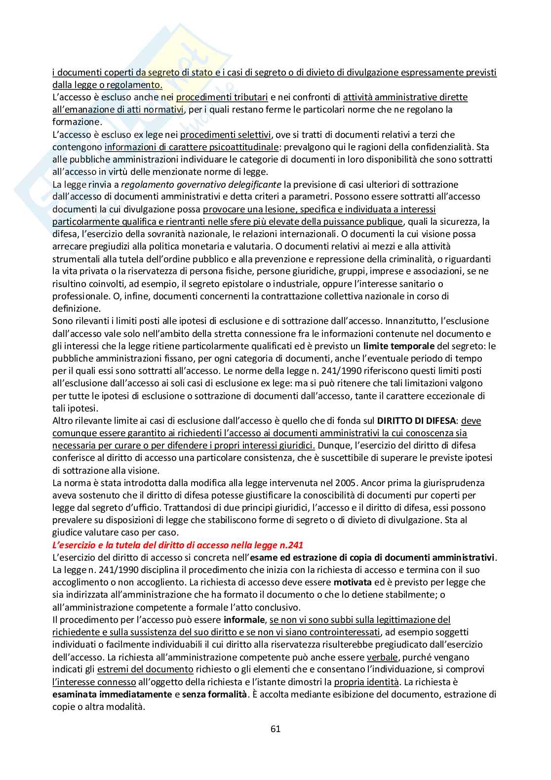 Riassunto esame Diritto amministrativo, Prof. Simonetti Alfredo, libro consigliato Manuale di diritto amministrativo, Marcello Clarich Pag. 61