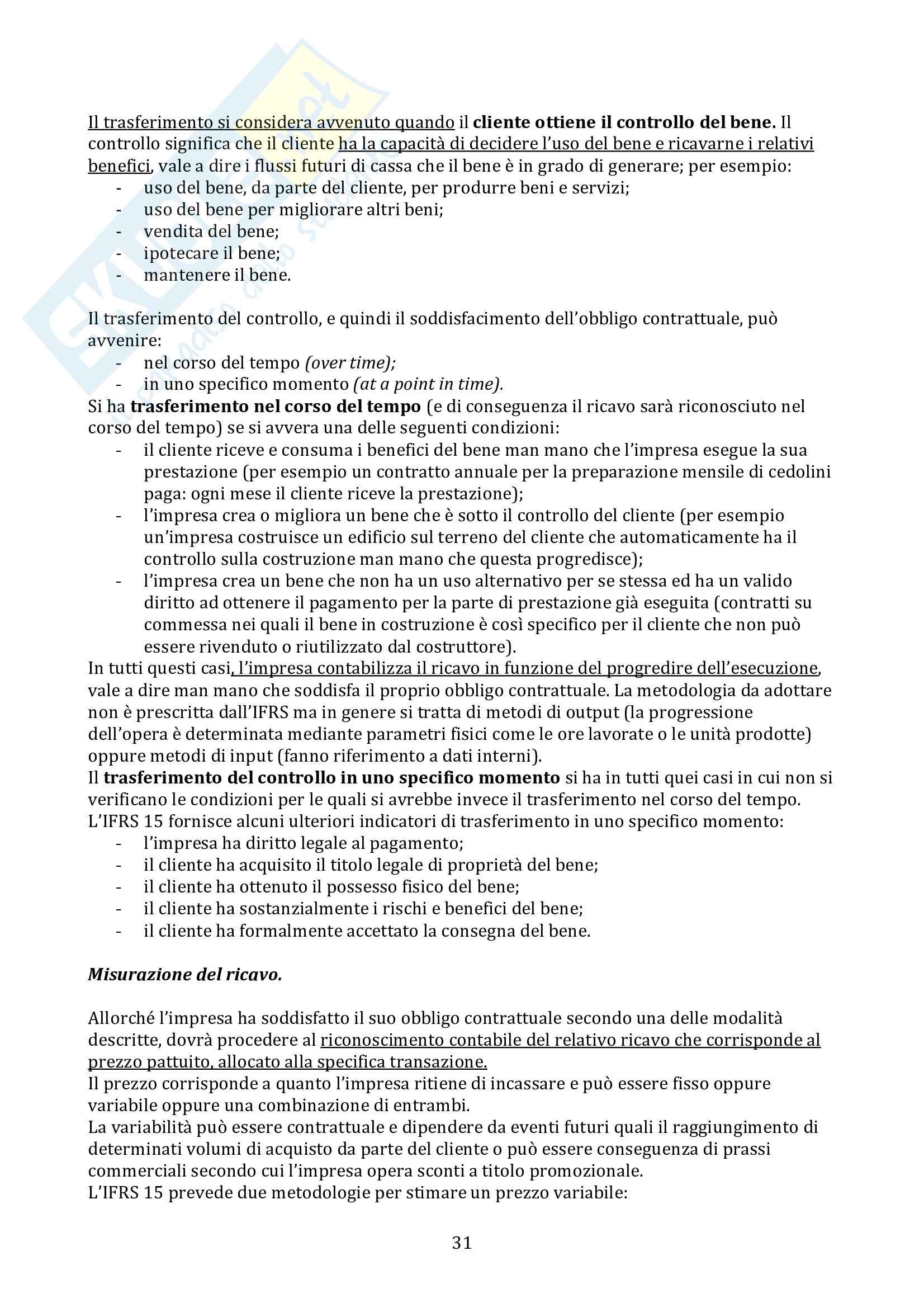 Metodologie quantitative d'azienda: introduzione agli IAS/IFRS Pag. 31