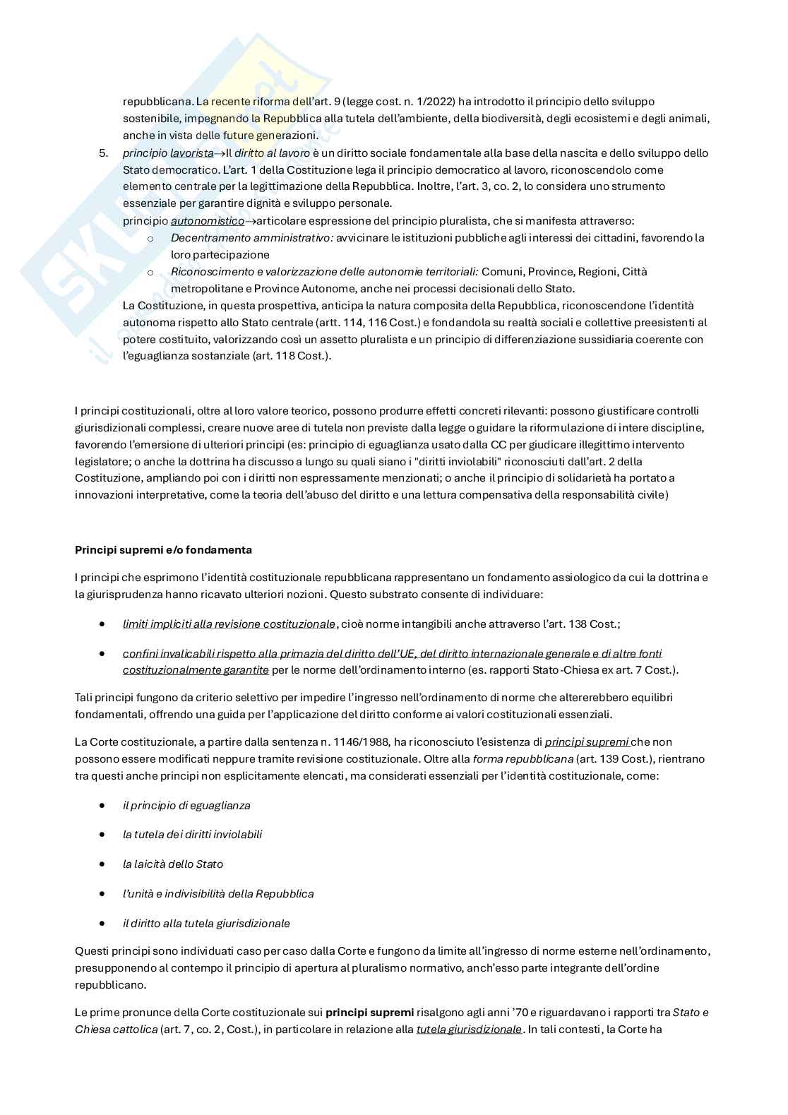 Riassunto esame diritto pubblico generale, Prof. Monego Davide, libro consigliato Diritto pubblico, Bin, Pitruzzella Pag. 11