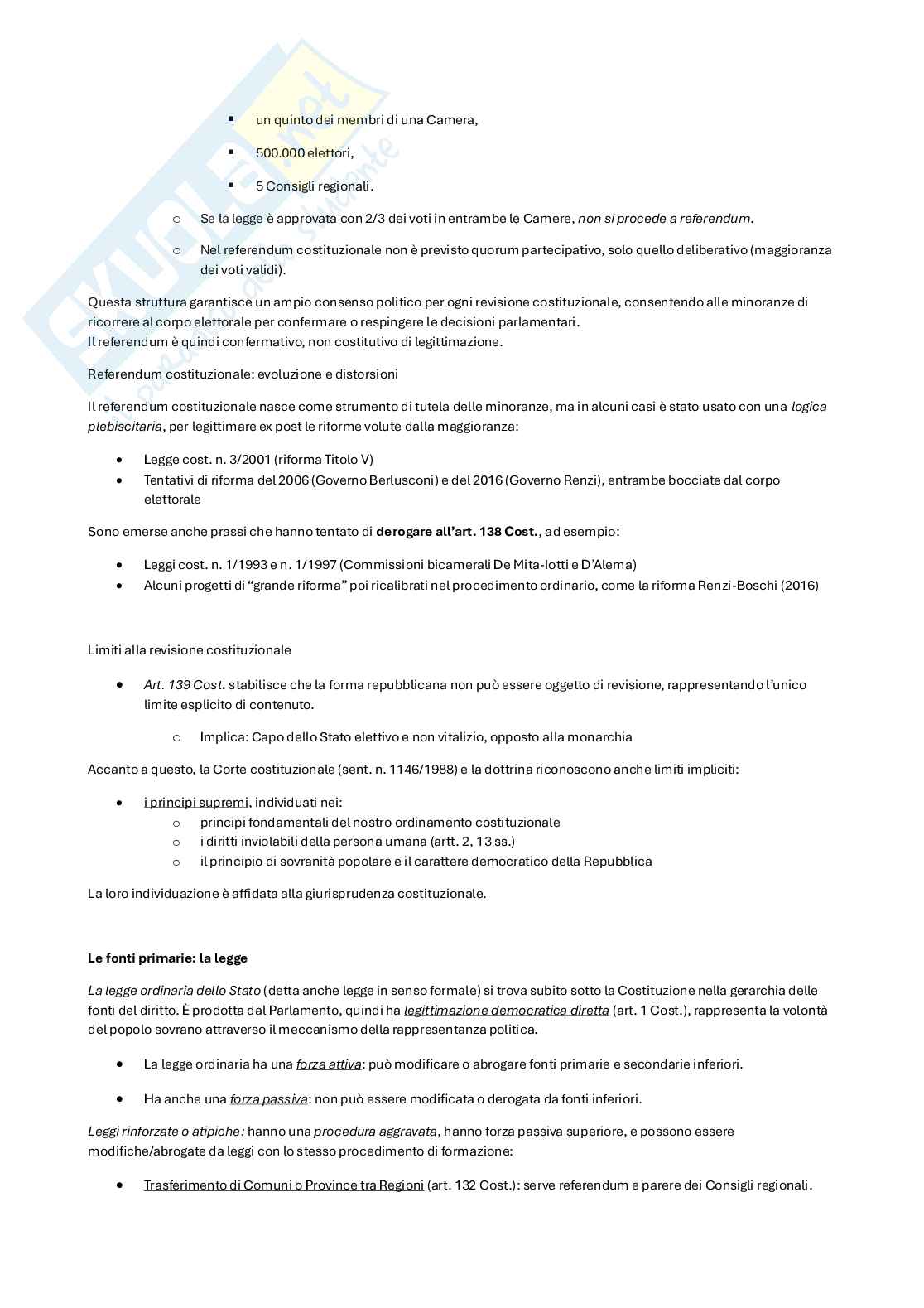 Riassunto esame diritto pubblico generale, Prof. Monego Davide, libro consigliato Diritto pubblico, Bin, Pitruzzella Pag. 21