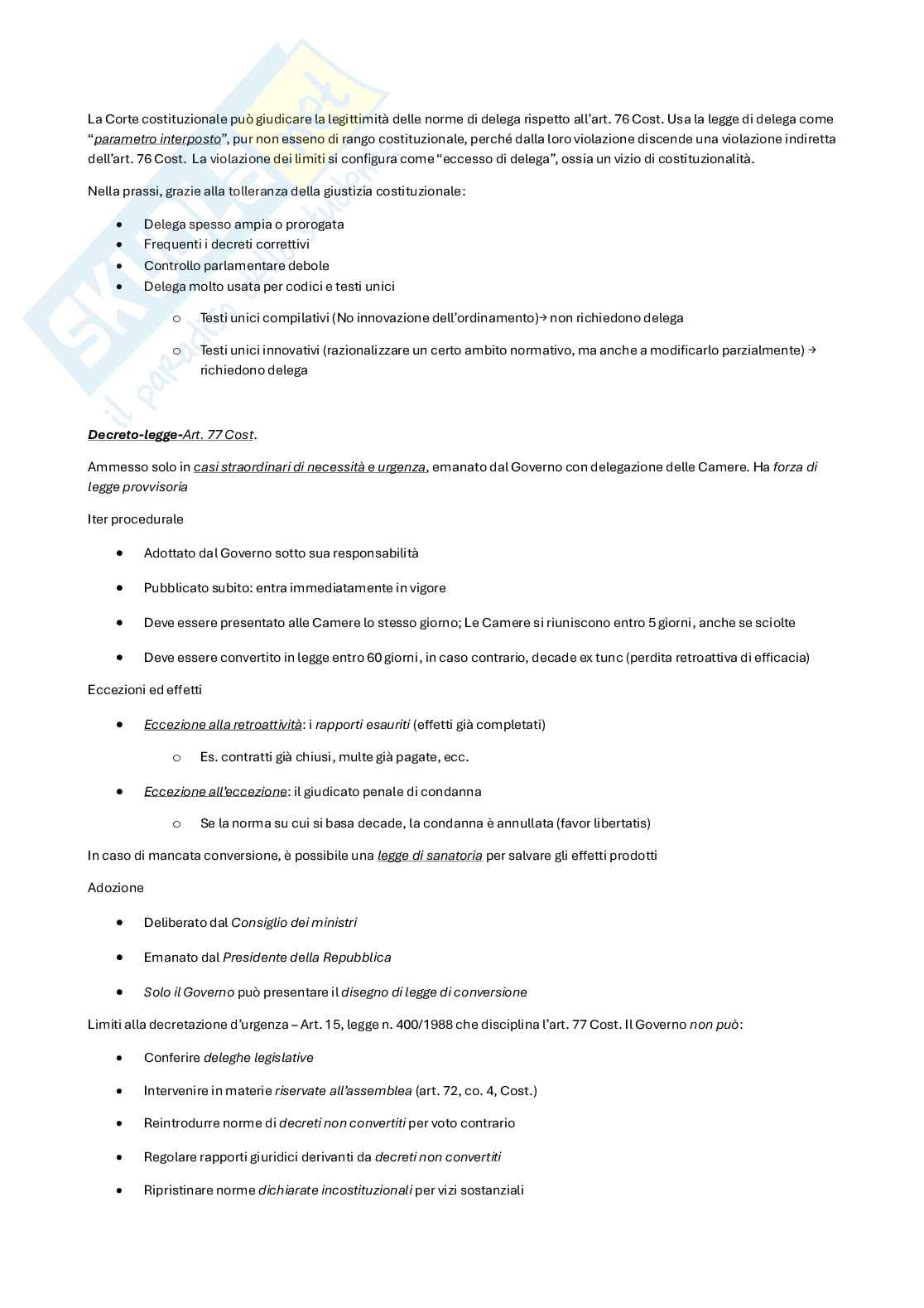 Riassunto esame diritto pubblico generale, Prof. Monego Davide, libro consigliato Diritto pubblico, Bin, Pitruzzella Pag. 26