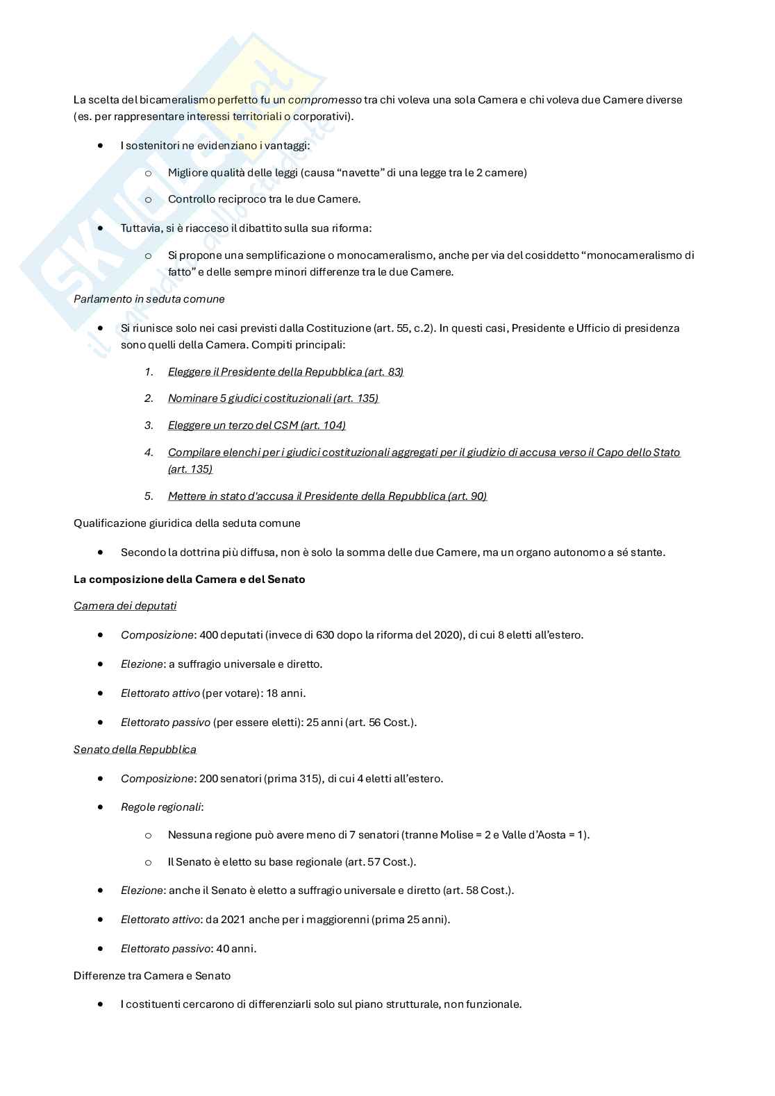 Riassunto esame diritto pubblico generale, Prof. Monego Davide, libro consigliato Diritto pubblico, Bin, Pitruzzella Pag. 46