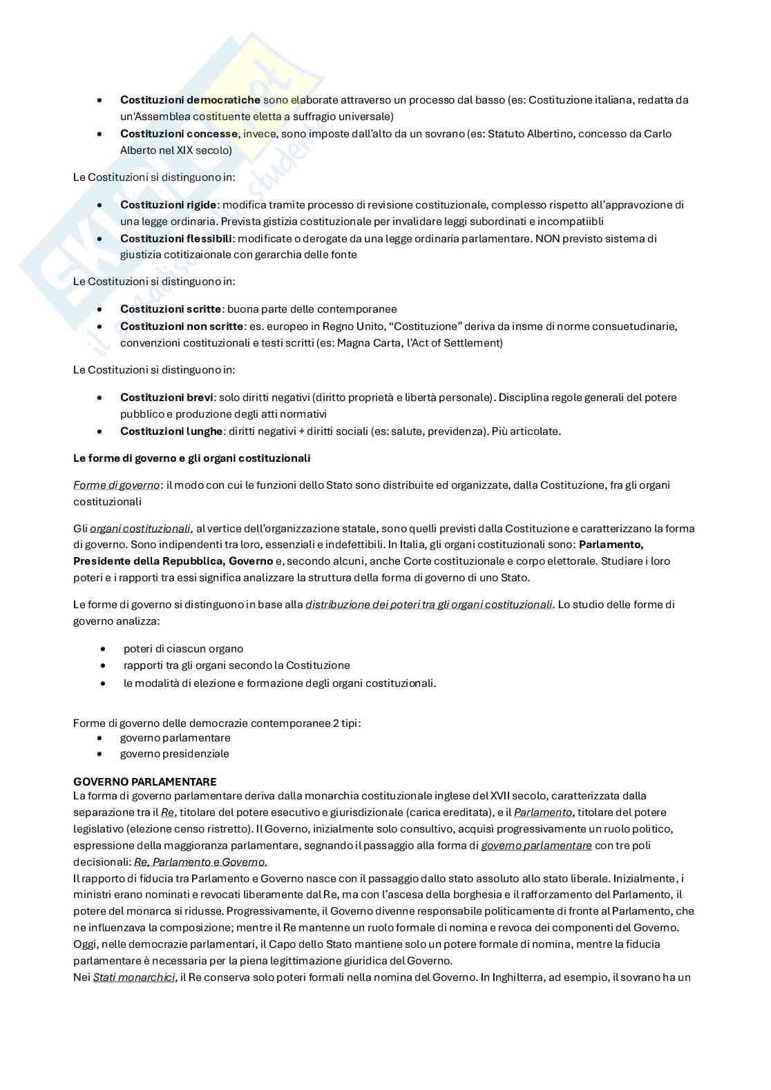 Riassunto esame diritto pubblico generale, Prof. Monego Davide, libro consigliato Diritto pubblico, Bin, Pitruzzella Pag. 6