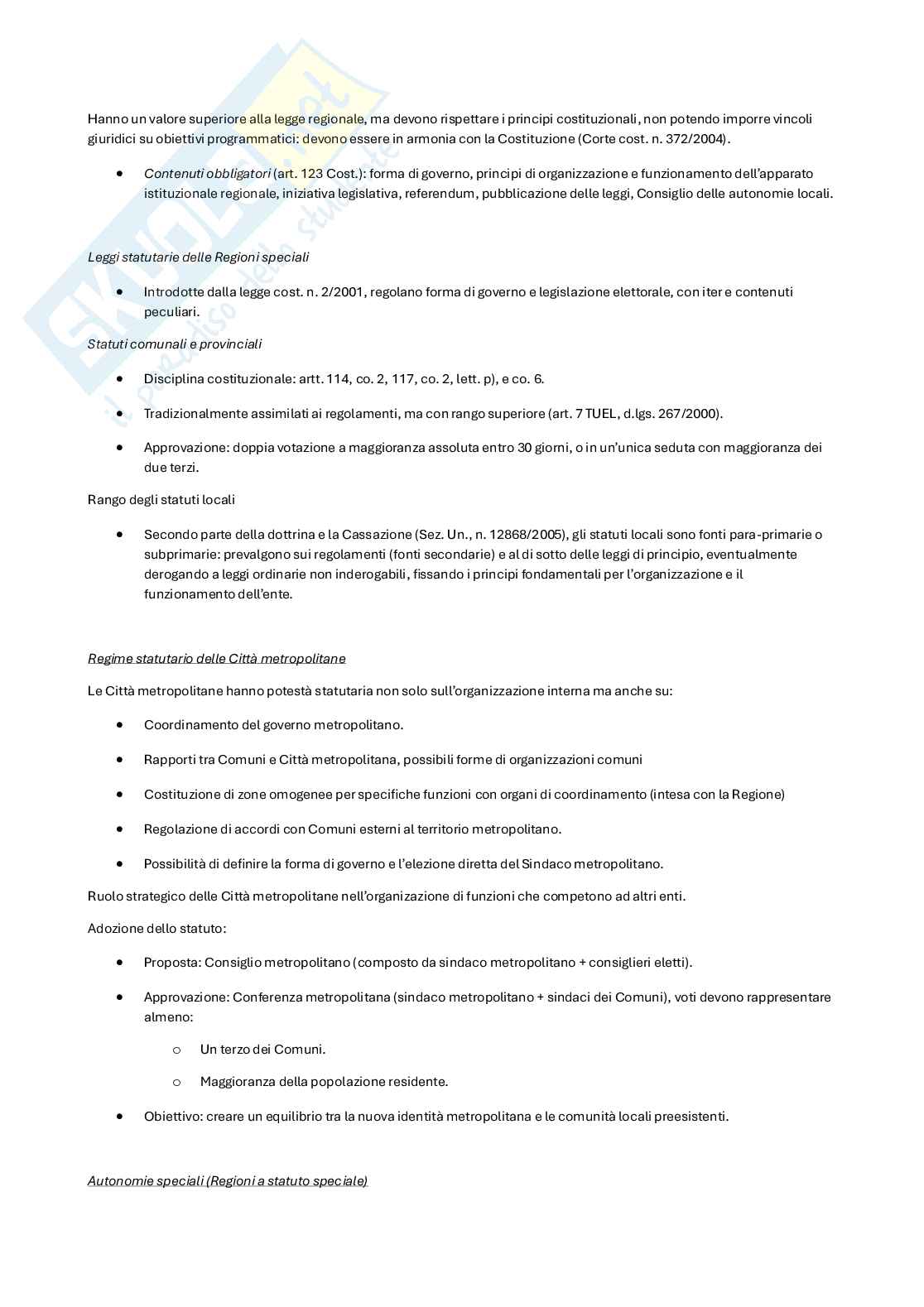Riassunto esame diritto pubblico generale, Prof. Monego Davide, libro consigliato Diritto pubblico, Bin, Pitruzzella Pag. 76