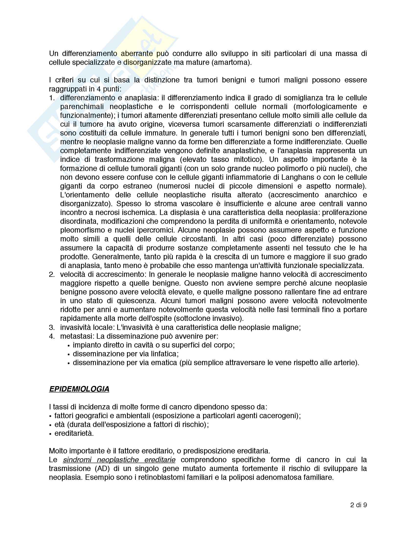 Patologia generale - Oncologia Pag. 2