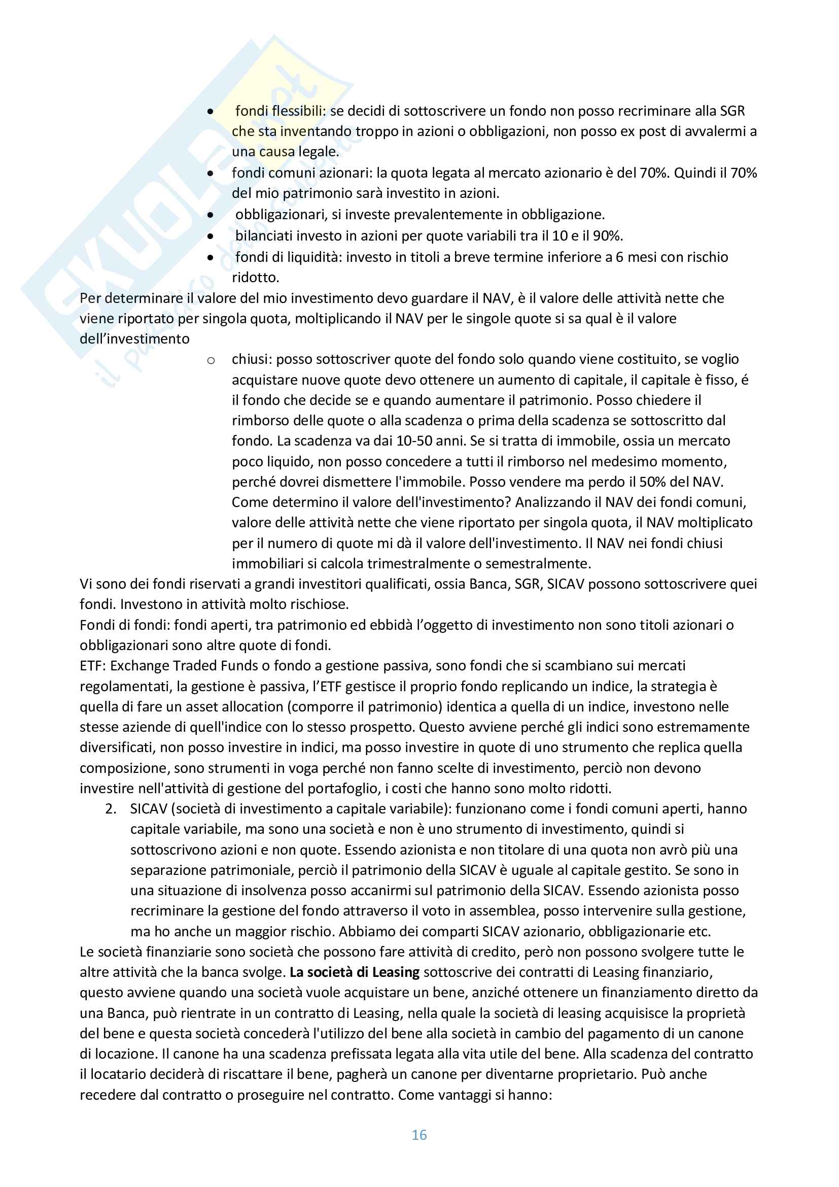 Appunti di economia delle aziende di credito Pag. 16