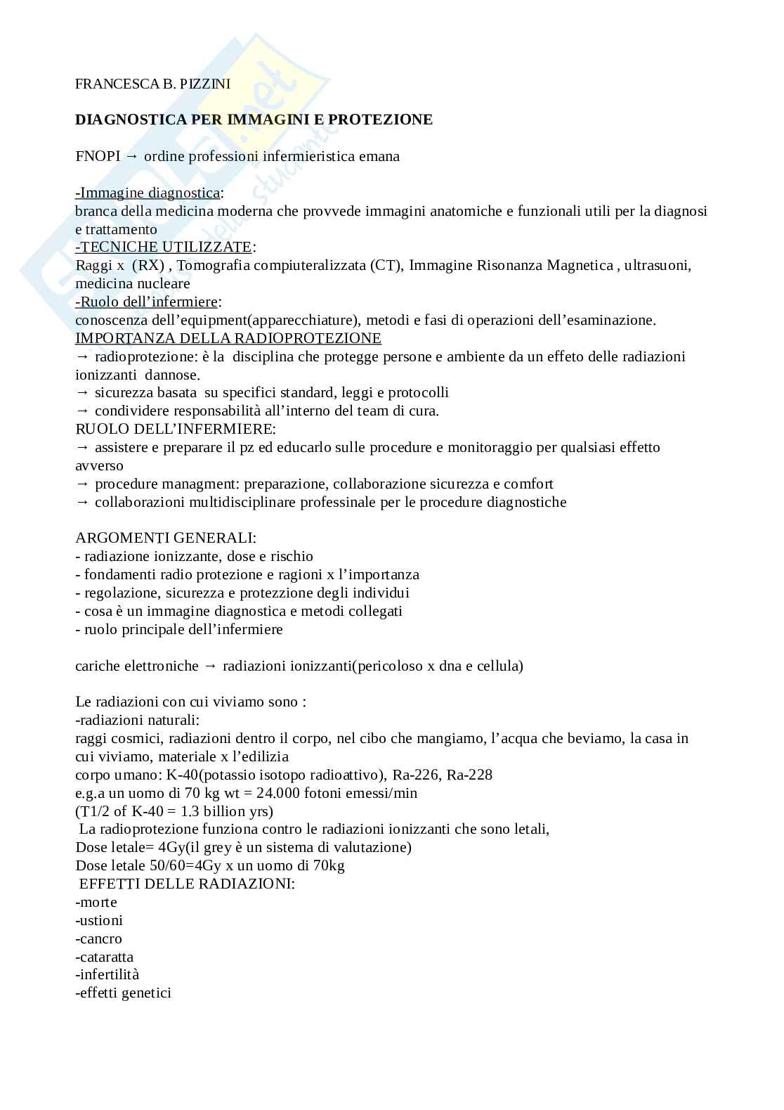 Diagnostica per immagini e Radioprotezione Pag. 1