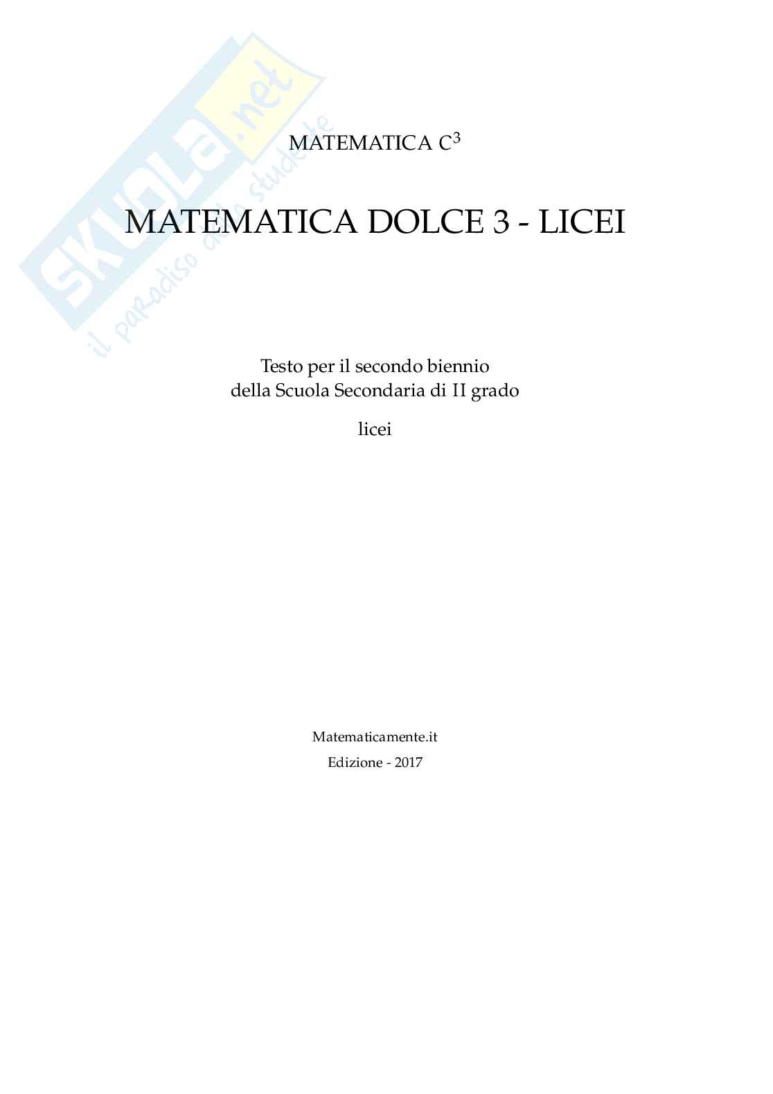 Matematica dolce - Volume 3 - Edizione 2018 Pag. 1