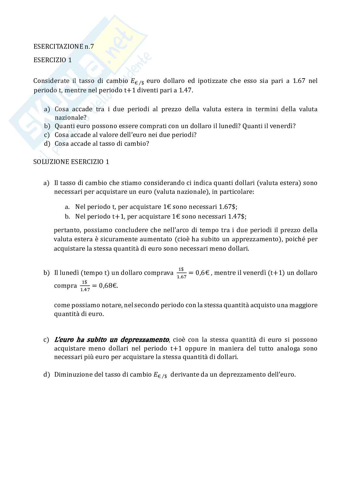 Esercizi Macroeconomia Pag. 21