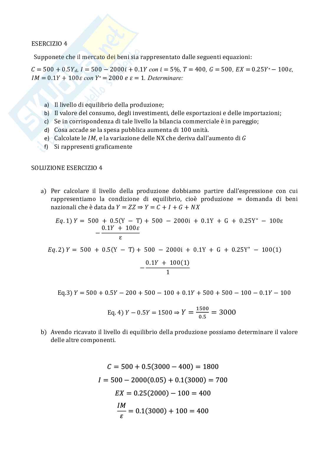 Esercizi Macroeconomia Pag. 26