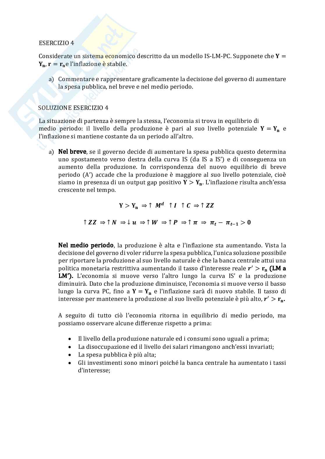 Esercizi Macroeconomia Pag. 6