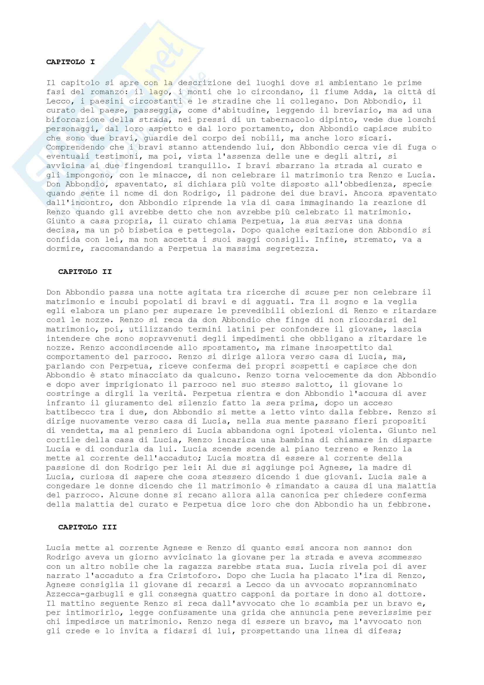 Letteratura italiana - Promessi Sposi Pag. 1