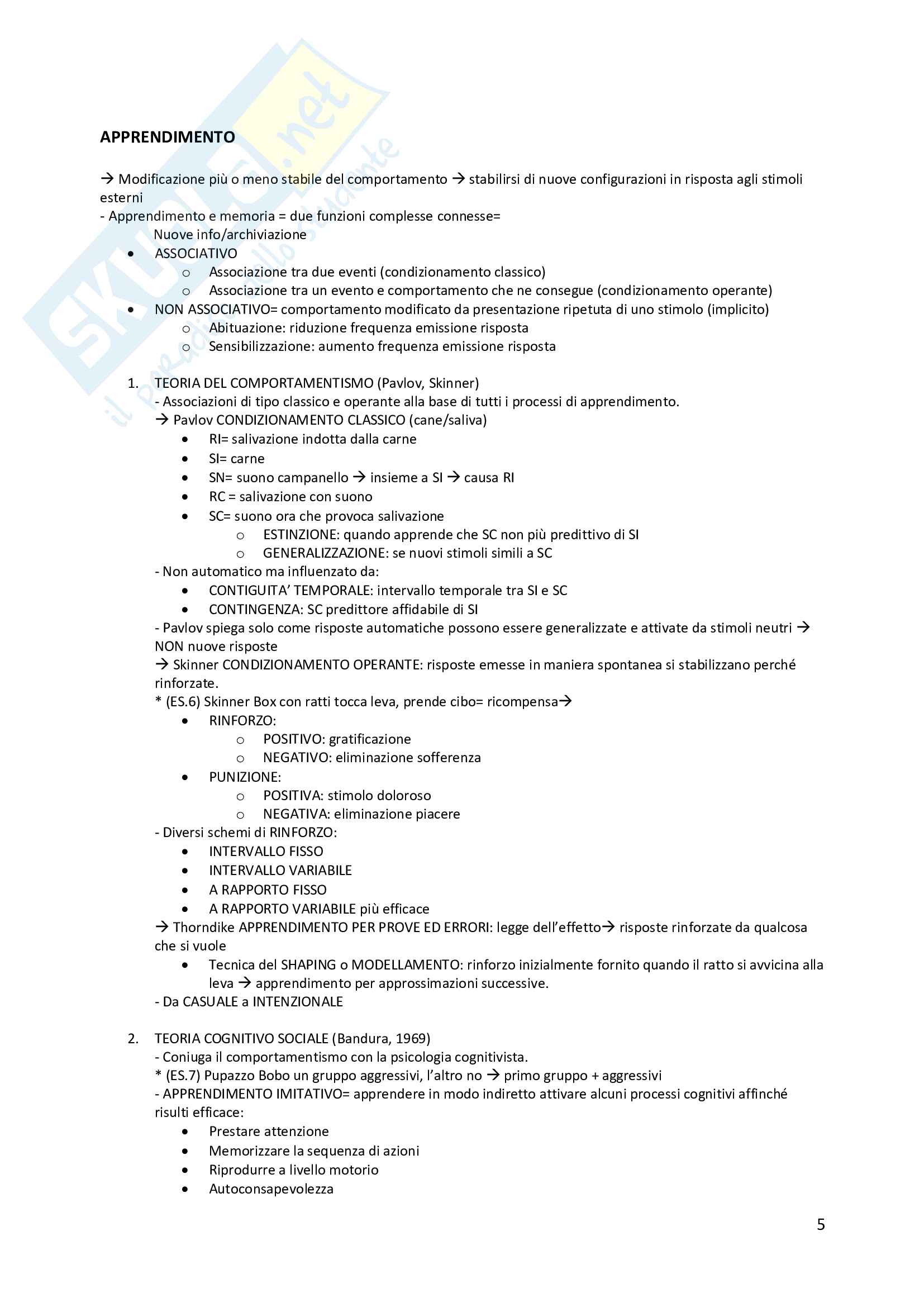 Riassunto schematico per la preparazione di tutte le prove dell'EDS in Psicologia Pag. 6
