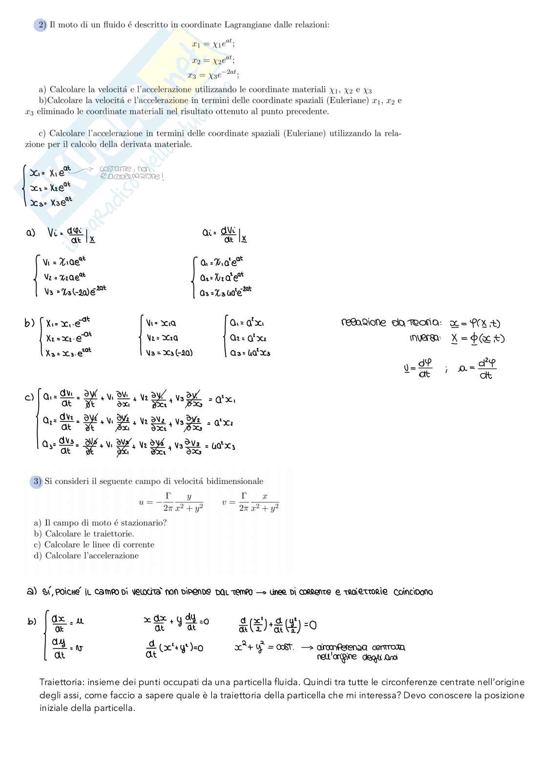 Esercitazioni Idrodinamica 2  Pag. 2