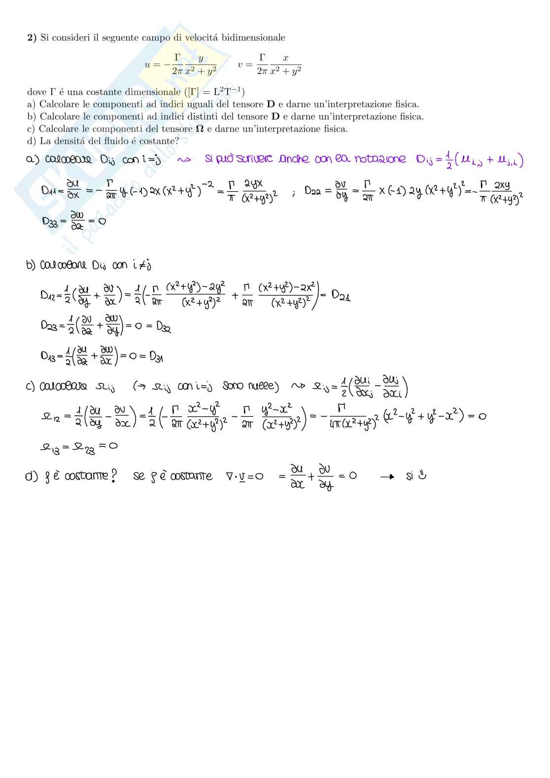 Esercitazioni Idrodinamica 2  Pag. 6
