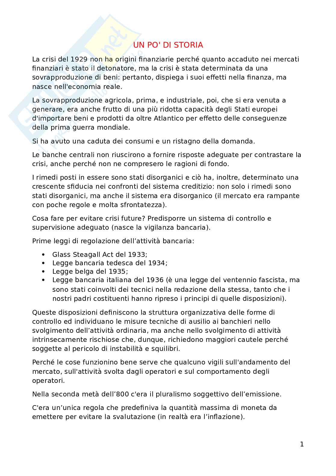 Appunti di Diritto dei mercati finanziari Pag. 1