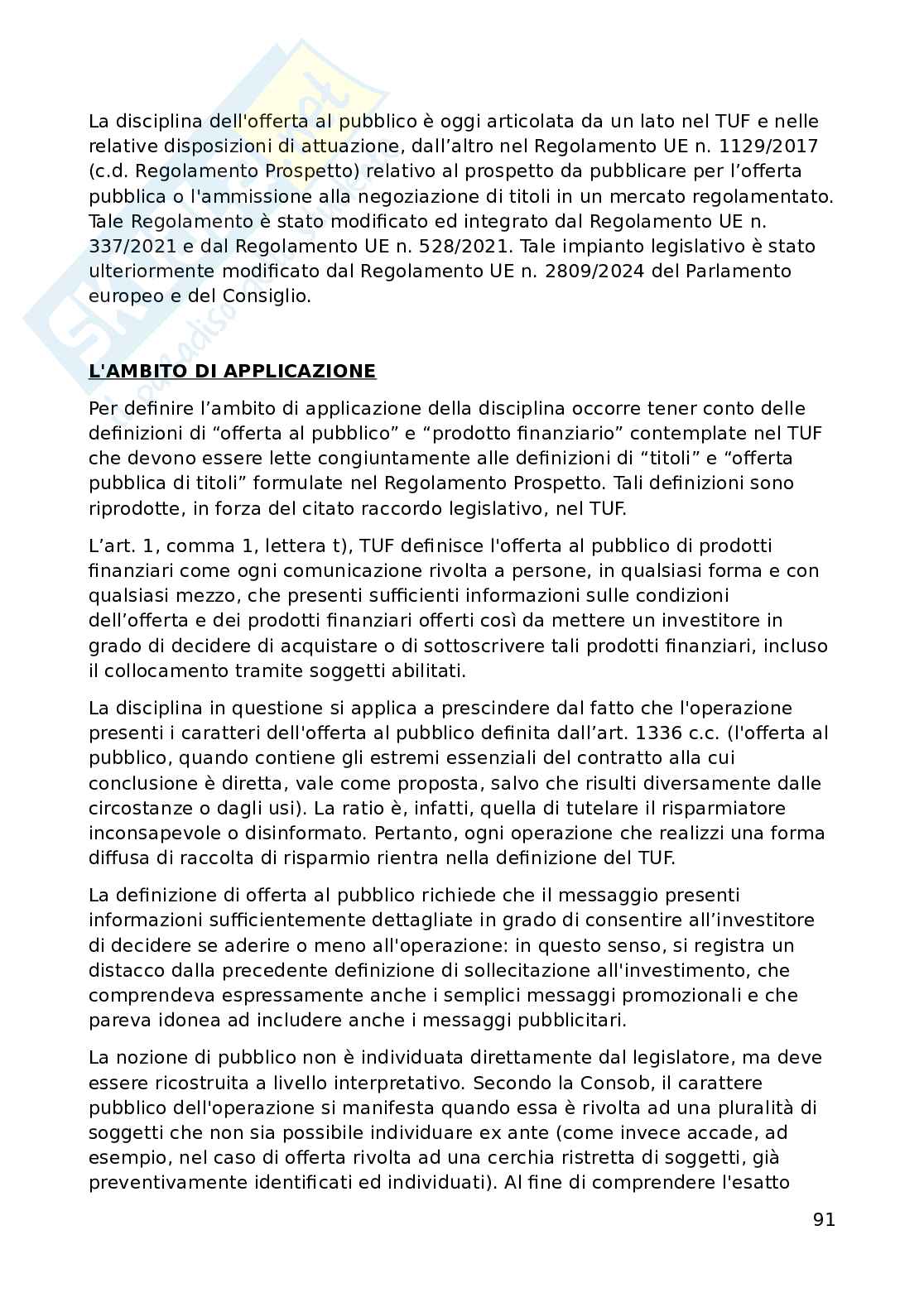 Appunti di Diritto dei mercati finanziari Pag. 91