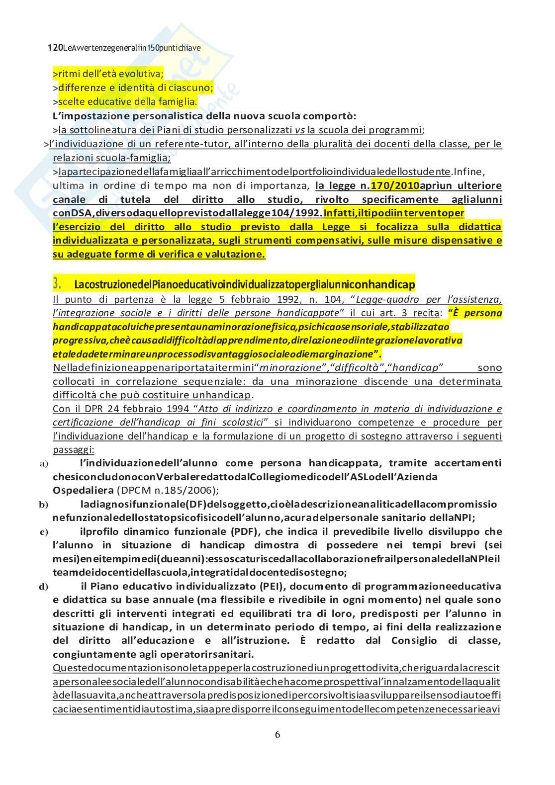 Compendio organizzazione scuola per la scuola secondaria, ottimo materiale utile per concorsi pubblici scuola. Pag. 6