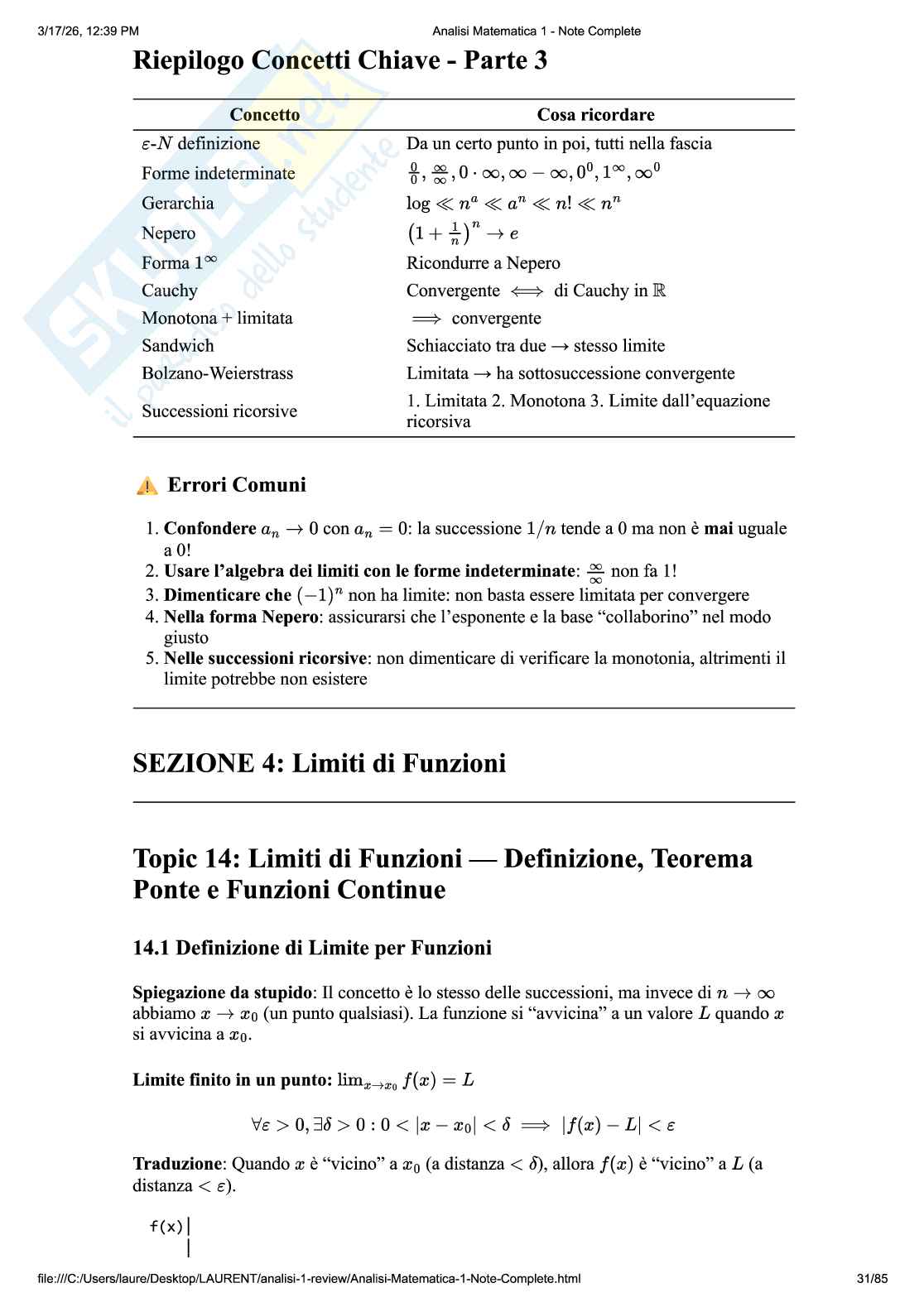 Appunti Analisi 1 Pag. 31