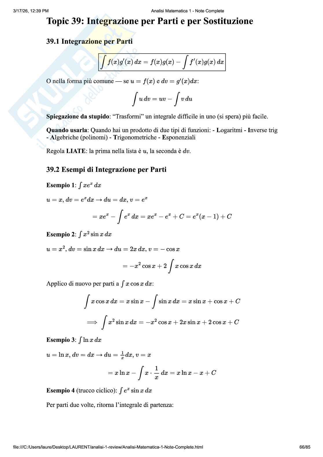Appunti Analisi 1 Pag. 66