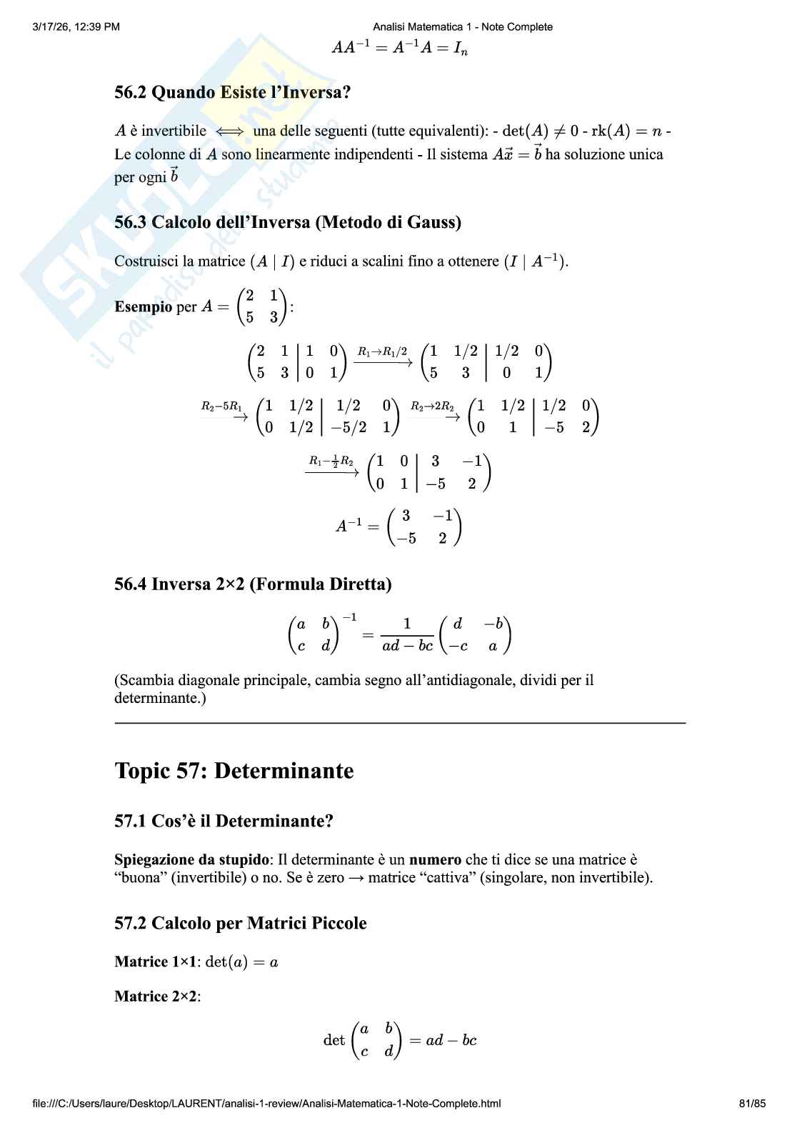 Appunti Analisi 1 Pag. 81