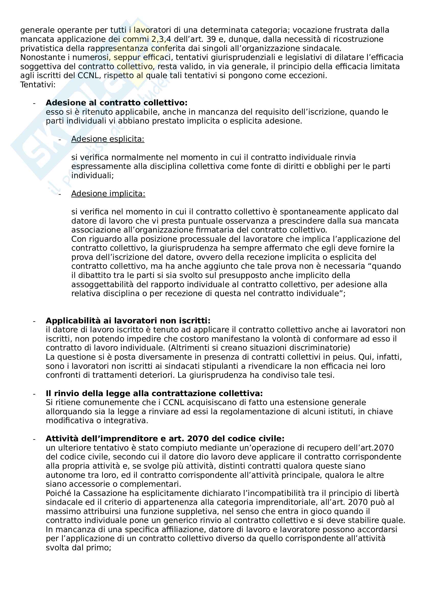 Riassunto esame, docente Bonardi, libro consigliato Diritto del lavoro, Carinci, De Luca, Tamajo Pag. 41