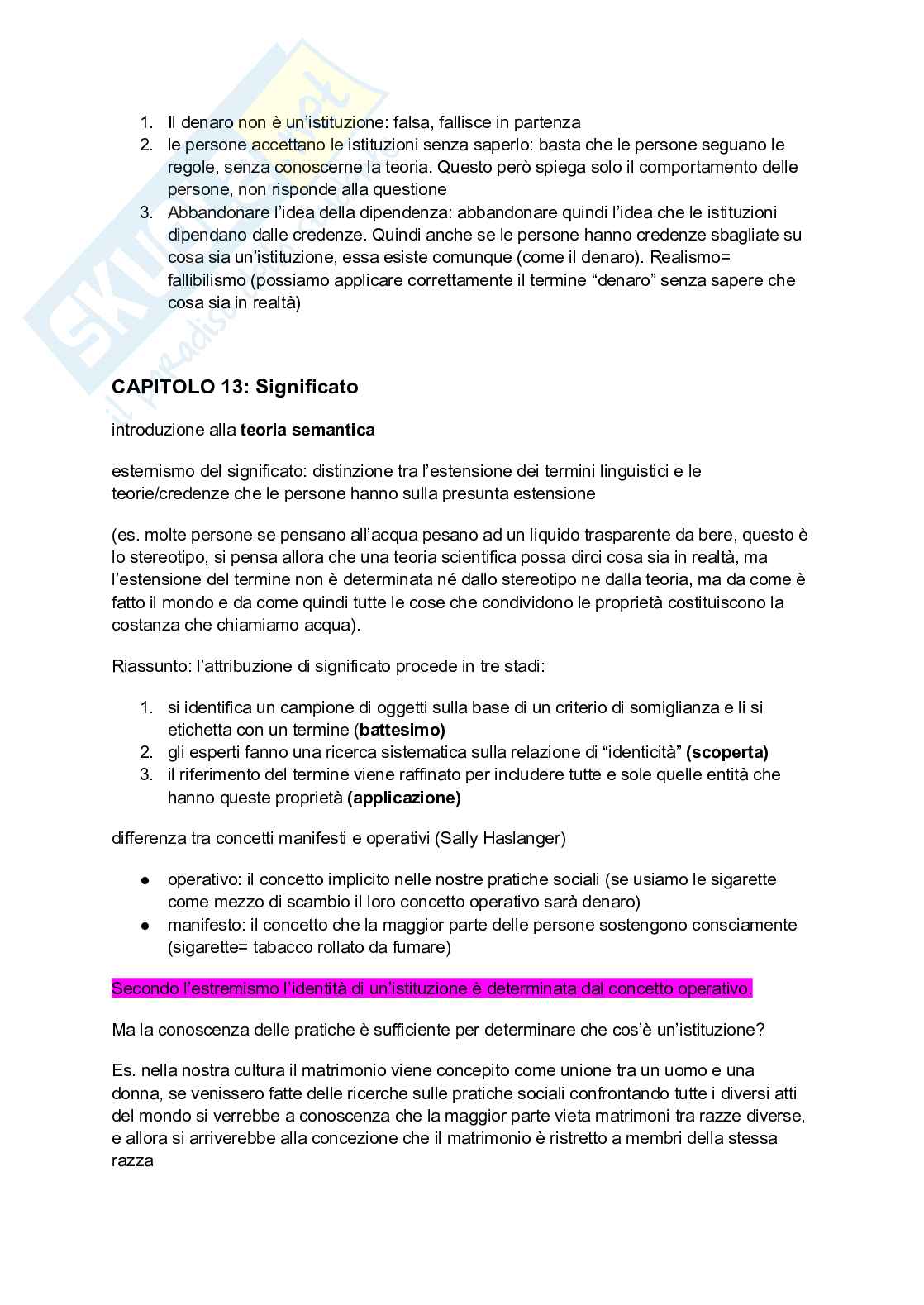 Riassunto esame Filosofia delle scienze sociali, Prof. Bianchin Matteo, libro consigliato Pensare le istituzioni , Guava Pag. 11