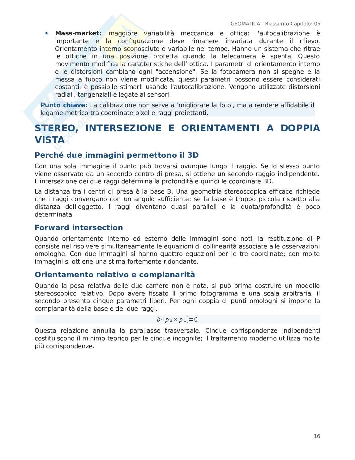 Schema riassuntivo fotogrammetria Pag. 16