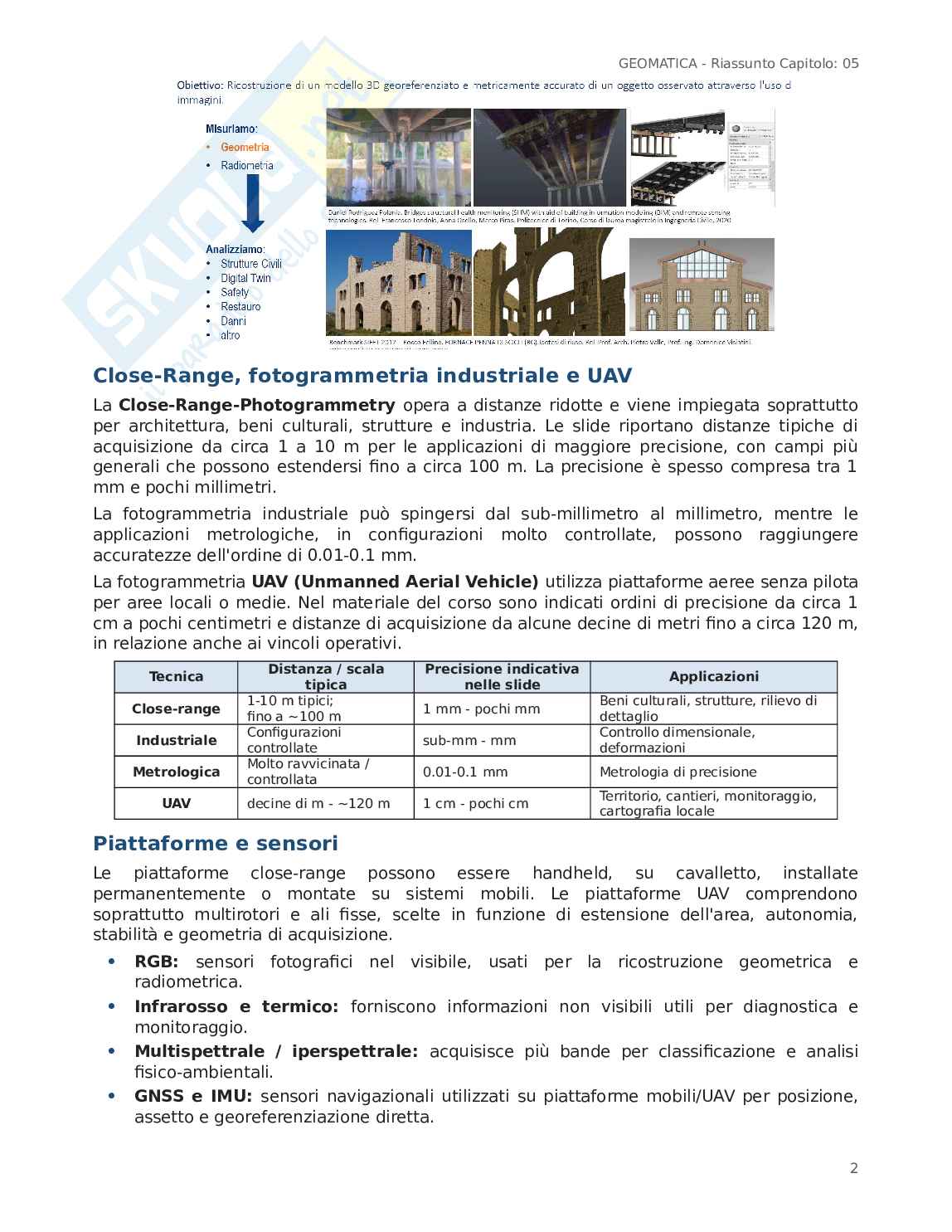 Schema riassuntivo fotogrammetria Pag. 2