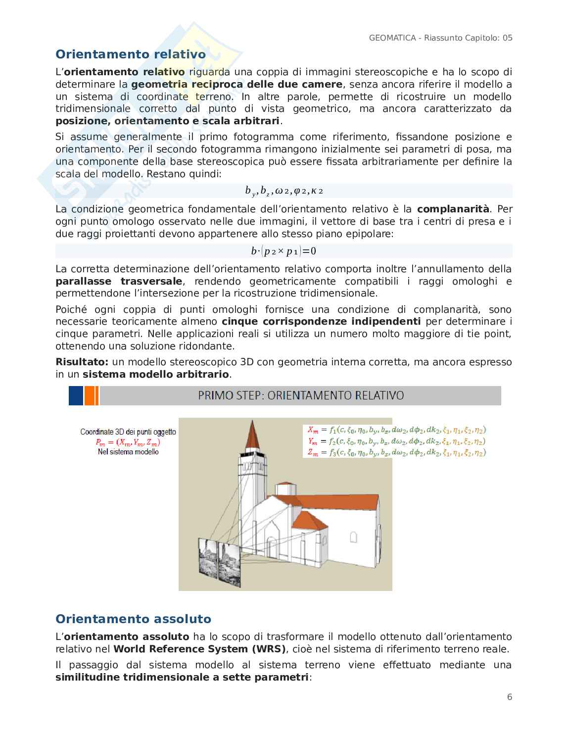 Schema riassuntivo fotogrammetria Pag. 6