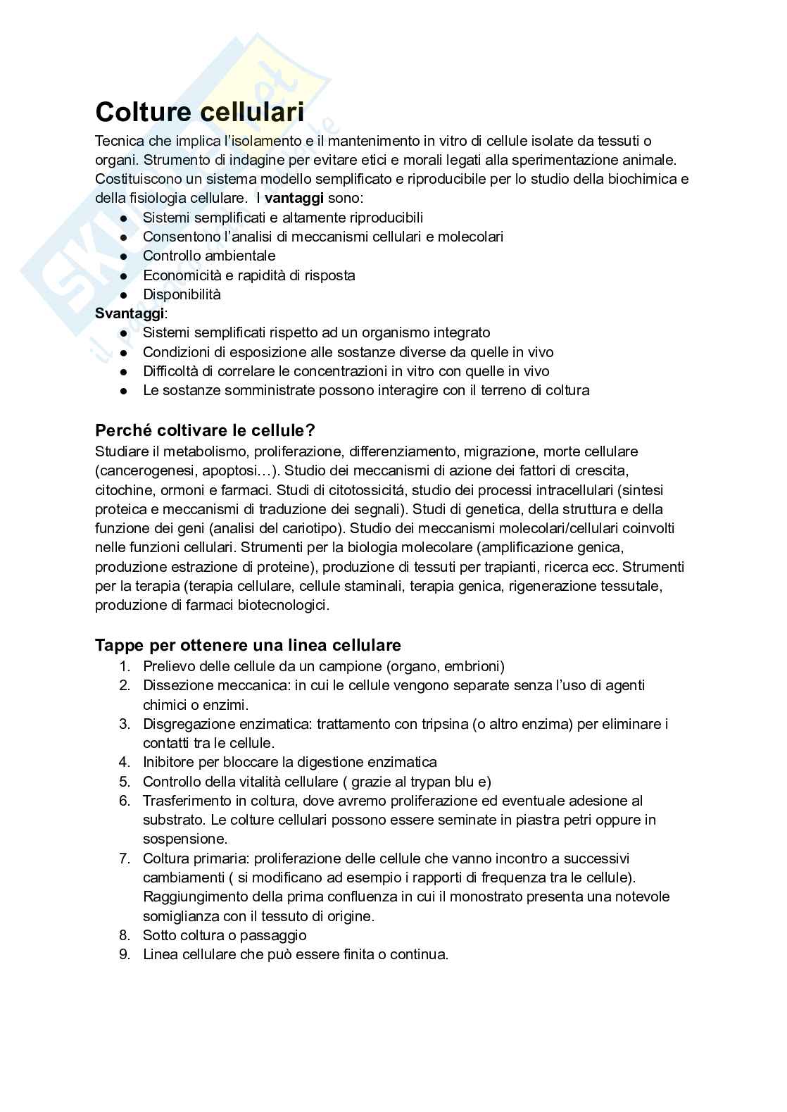 Colture cellulari Pag. 1