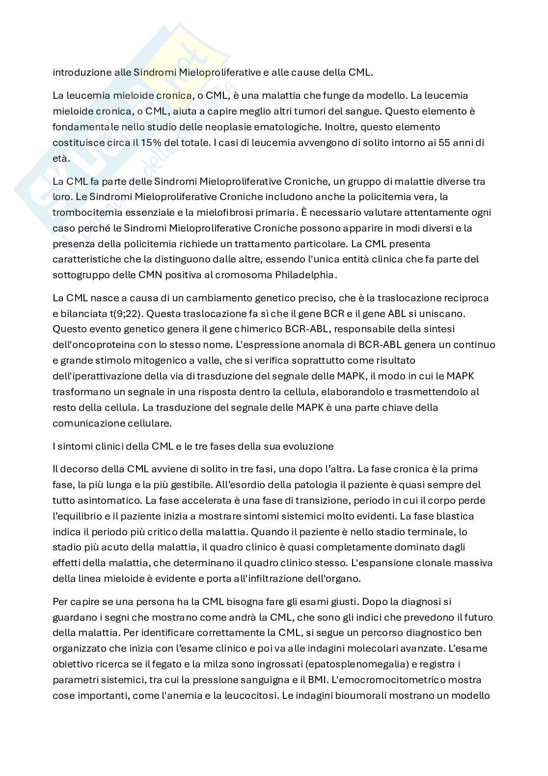 Sindromi mieloproliferative Pag. 1
