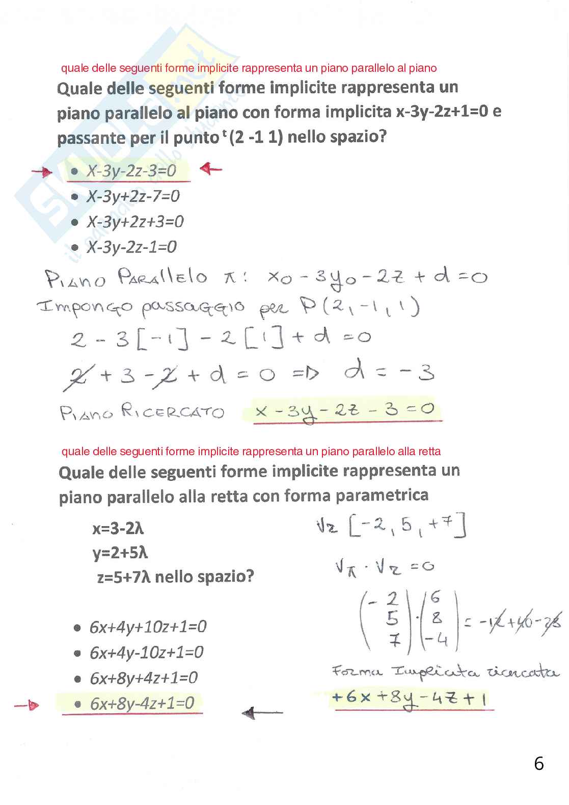 Geometria – Paniere risposte chiuse fuori paniere complete e corrette (circa 19) – A.A. 2025/2026 Pag. 6