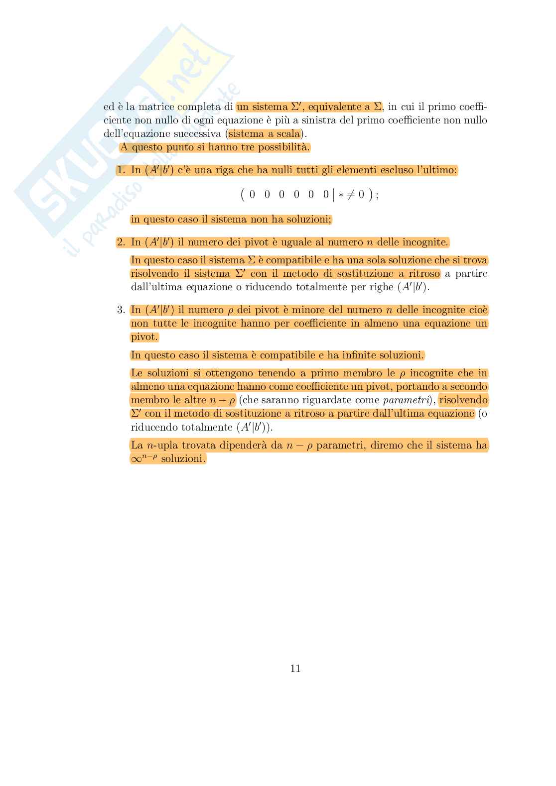 Matrici e sistemi lineari Pag. 11