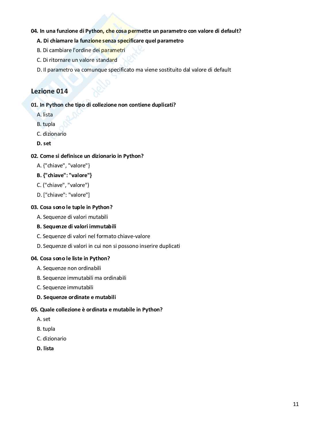 Quiz risolti Big data analytics, 2026 Pag. 11
