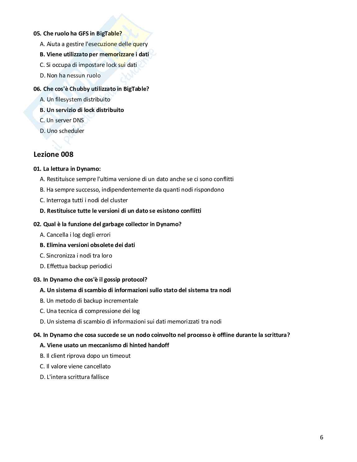 Quiz risolti Big data analytics, 2026 Pag. 6