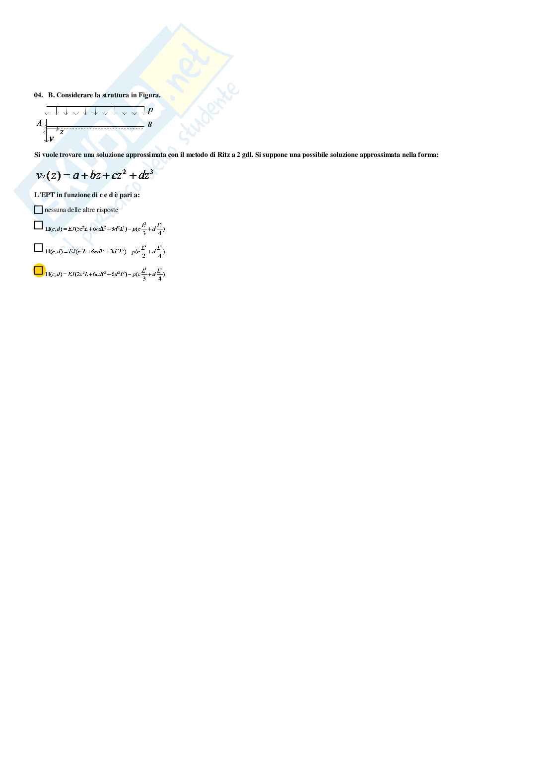 Meccanica del continuo – Preparazione esame – Paniere completo risposte chiuse (166) – A.A. 2025/2026 Pag. 76