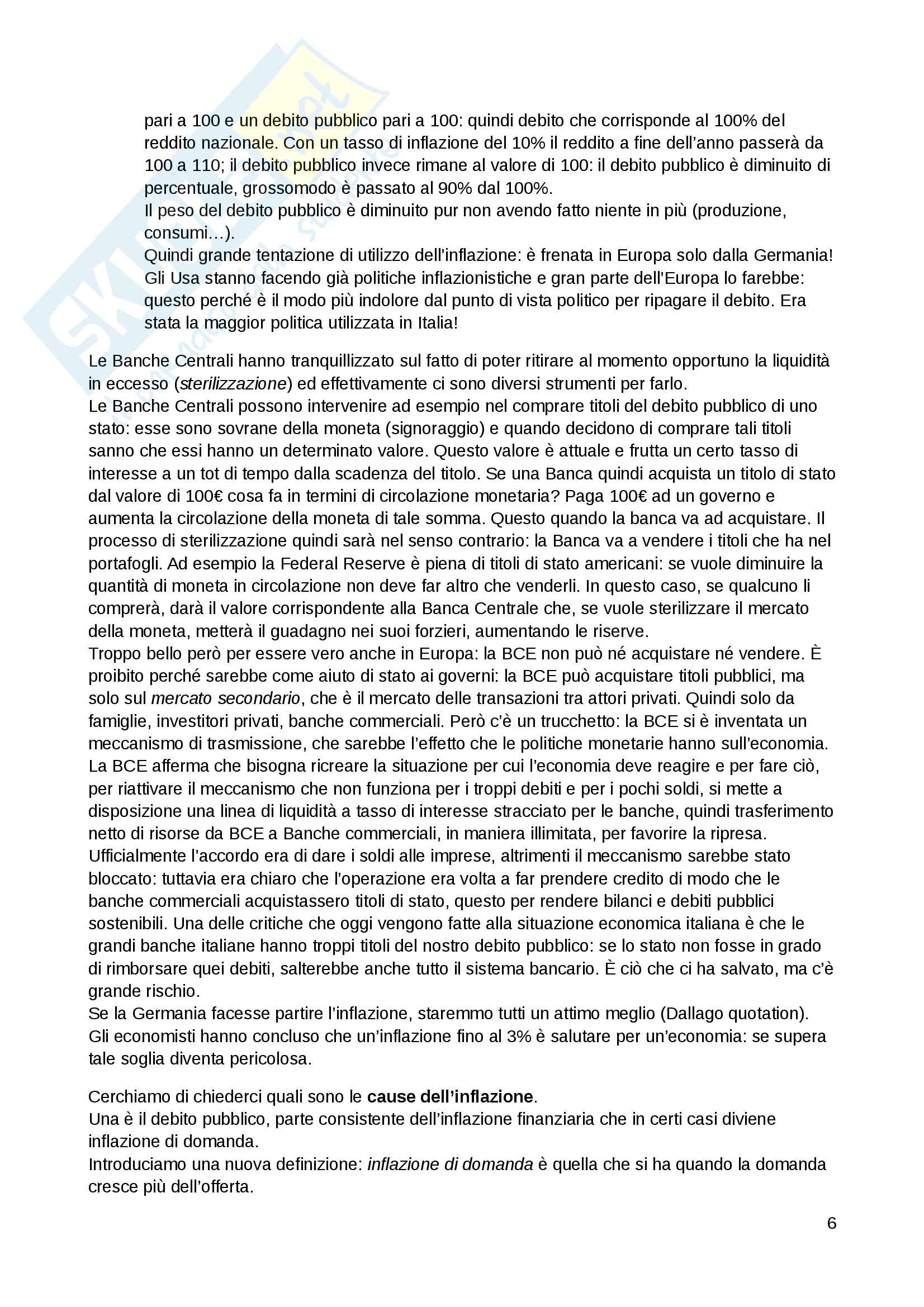 Politica Economica Appunti Lezione Pag. 6