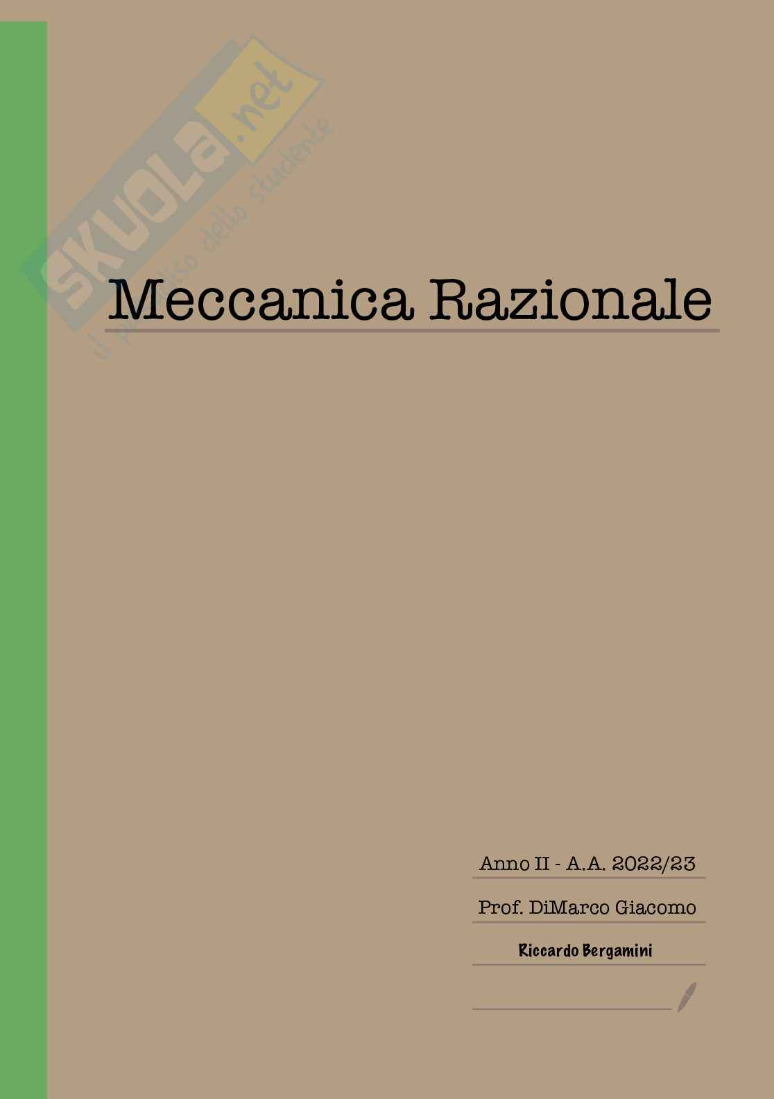 Appunti di Meccanica razionale - Teoria, dimostrazioni ed esempi Pag. 1
