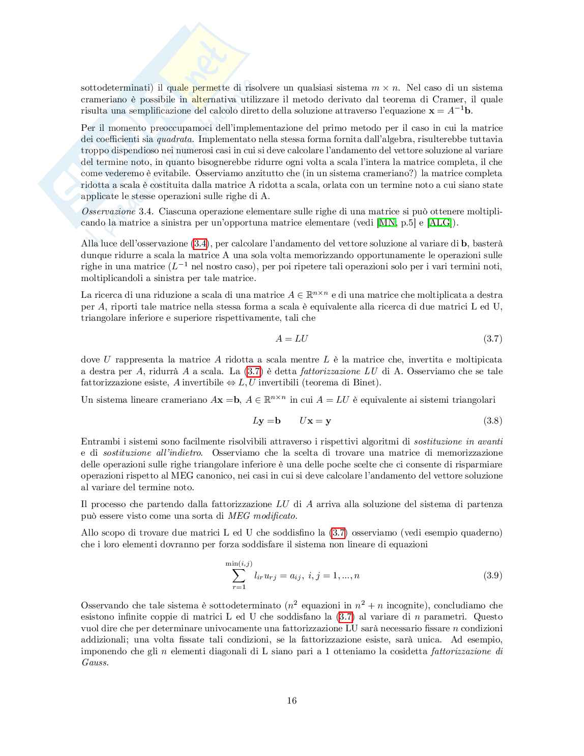 Calcolo numerico Pag. 16