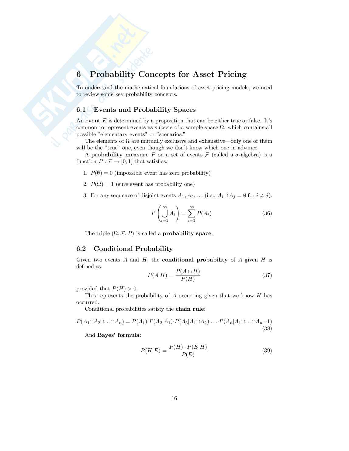 Asset pricing 1 Pag. 16