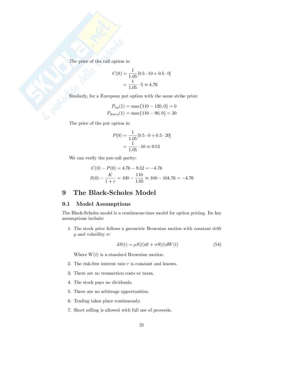 Asset pricing 1 Pag. 21