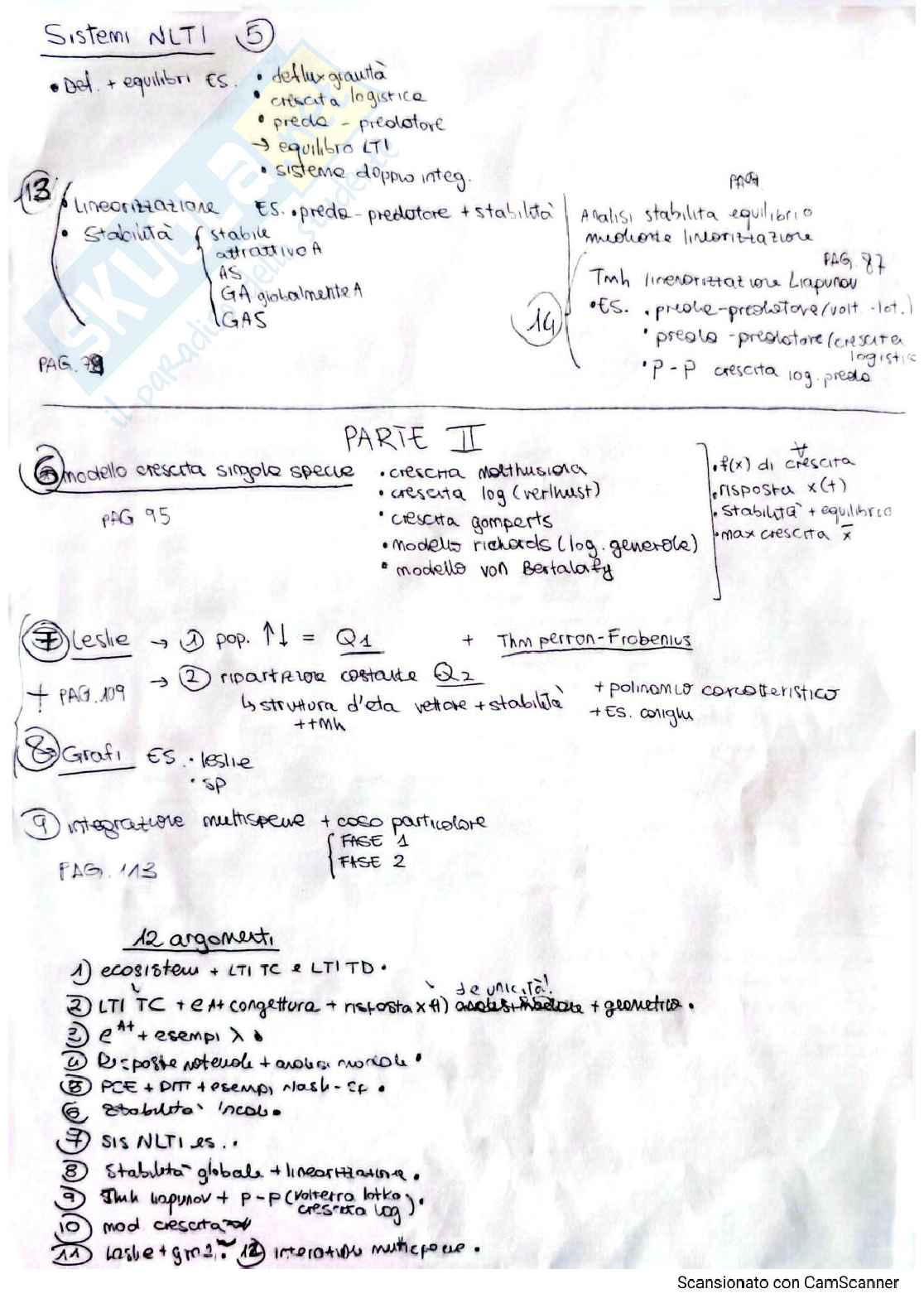 Schema studio per l'esame di Analisi dei sistemi ambientali Pag. 2