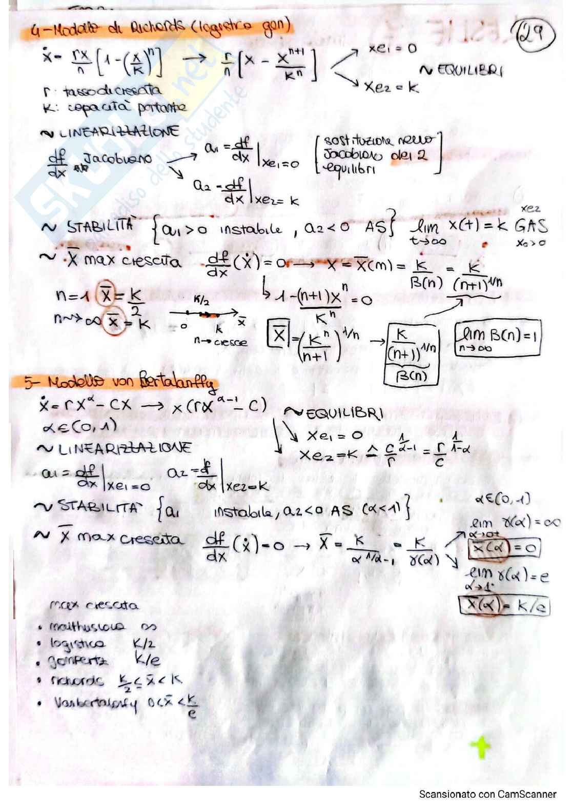 Schema studio per l'esame di Analisi dei sistemi ambientali Pag. 31