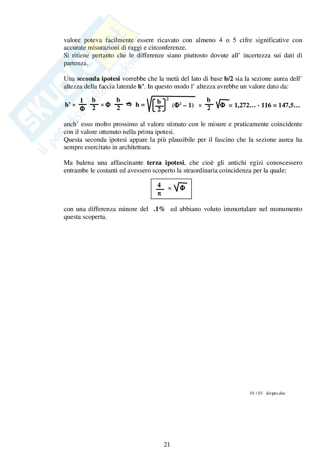 La divina proportione Pag. 21