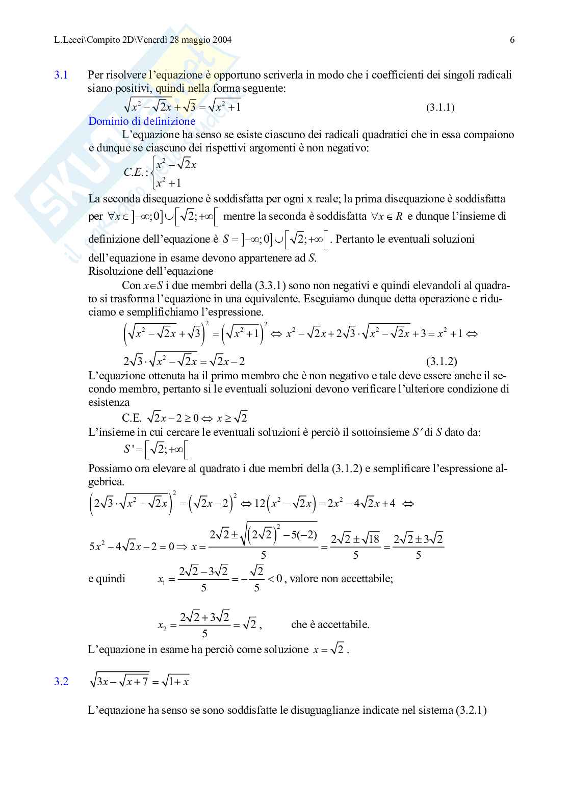 Compito in classe II liceo scientifico PNI Pag. 6