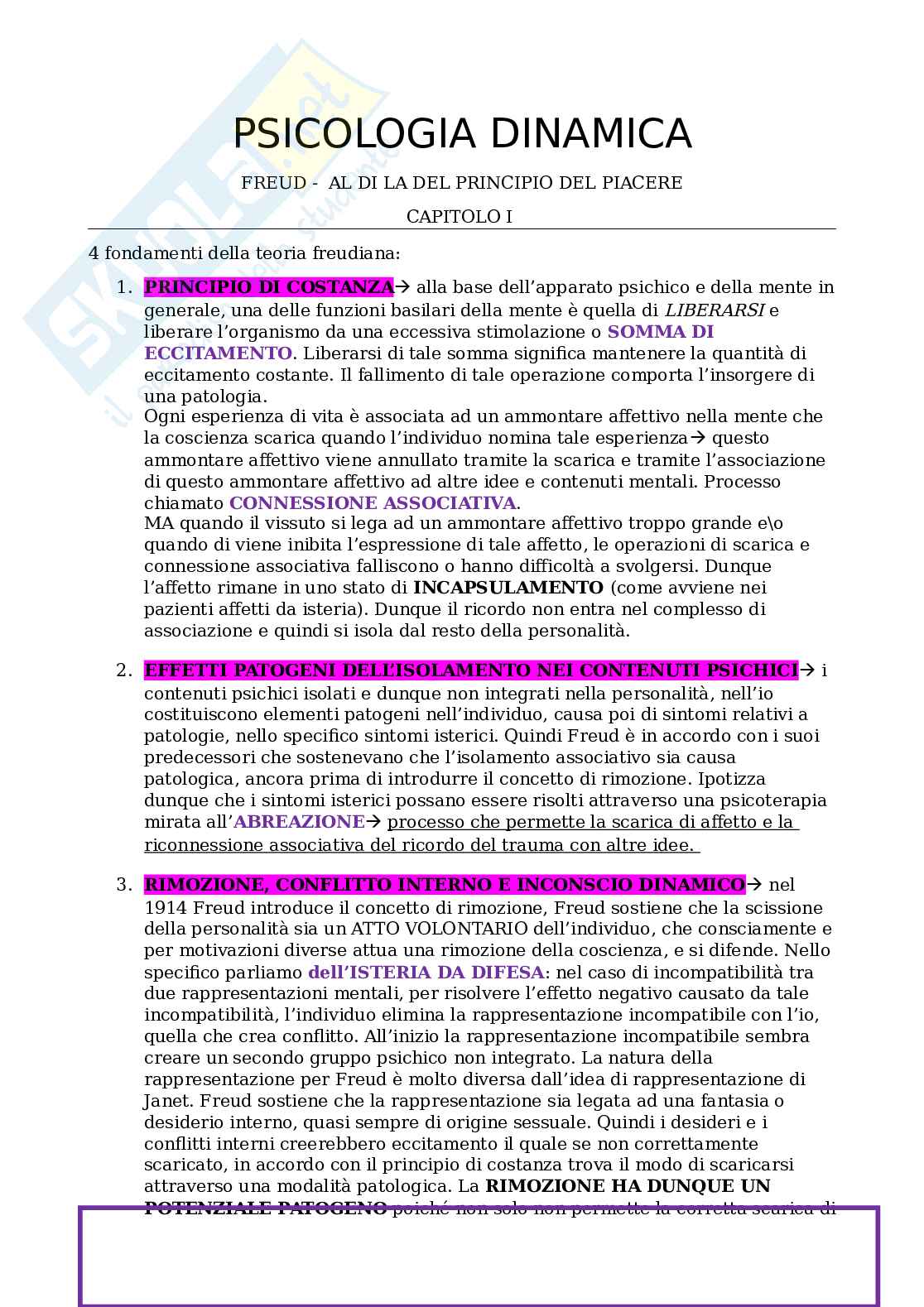 Psicologia dinamica  Pag. 1