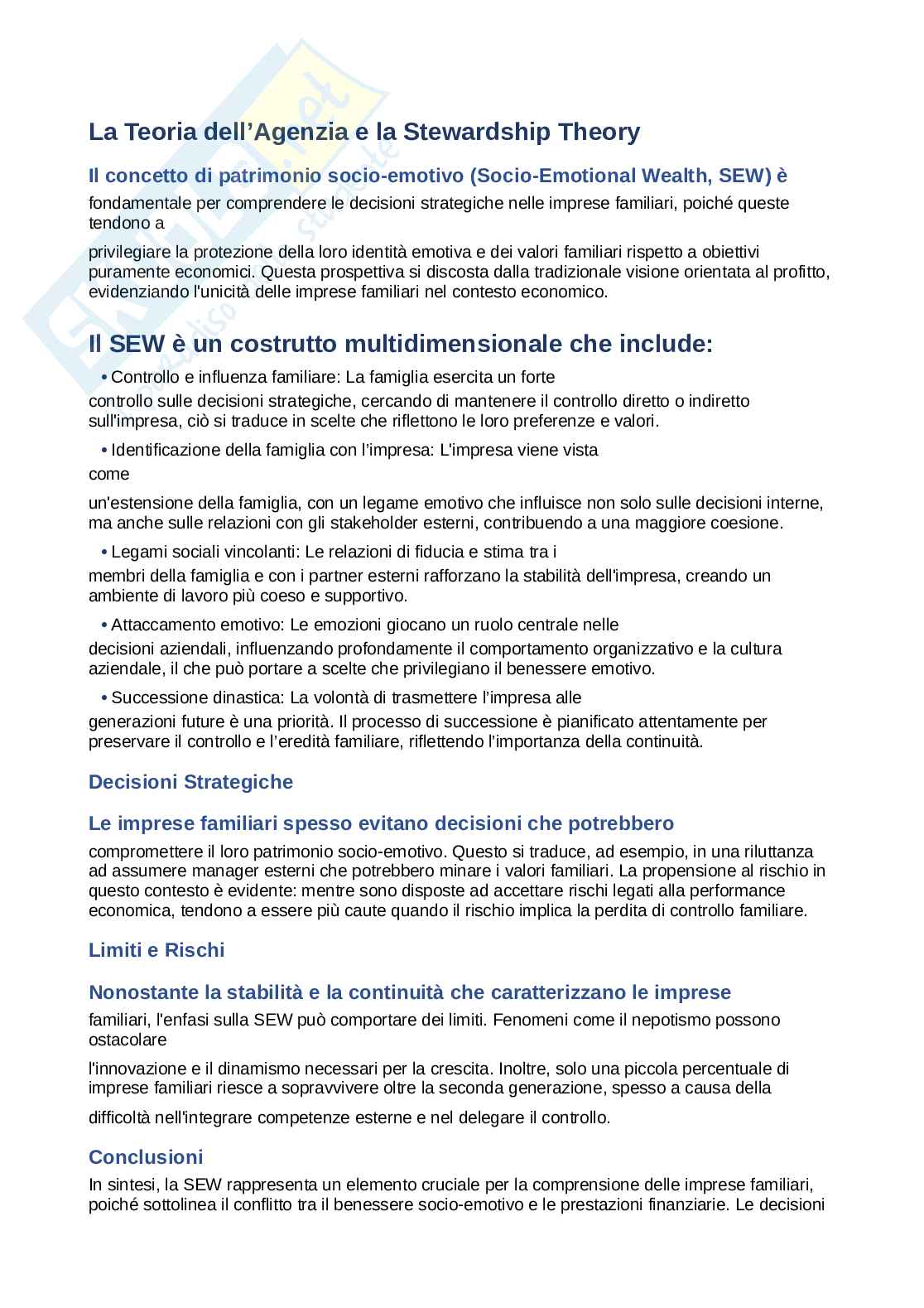 Appunti Teorie e governo dell'impresa - Domande e risposte 2025 Pag. 2