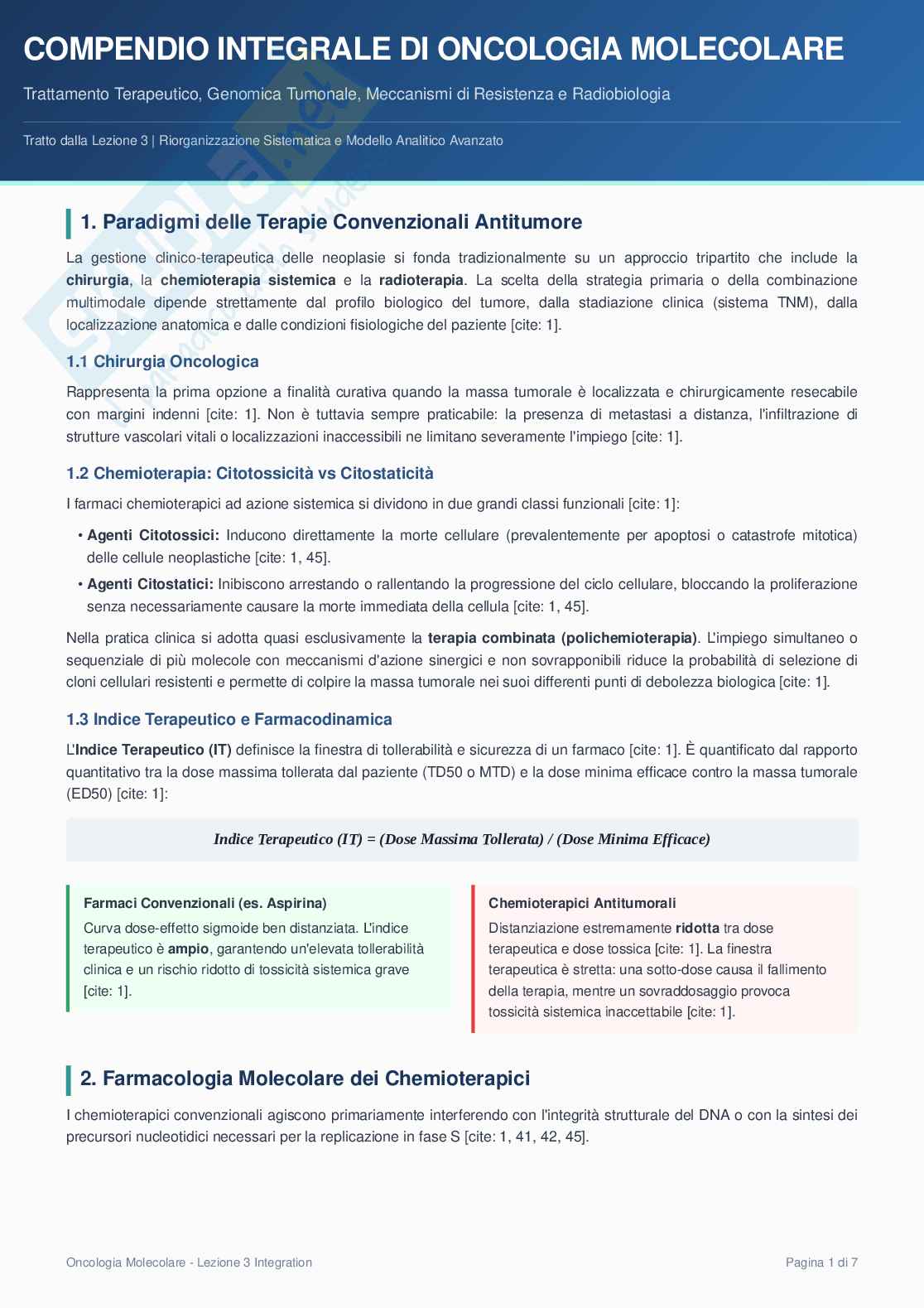 Terza lezione di Aspetti biomolecolari di patologie degenerative Pag. 1