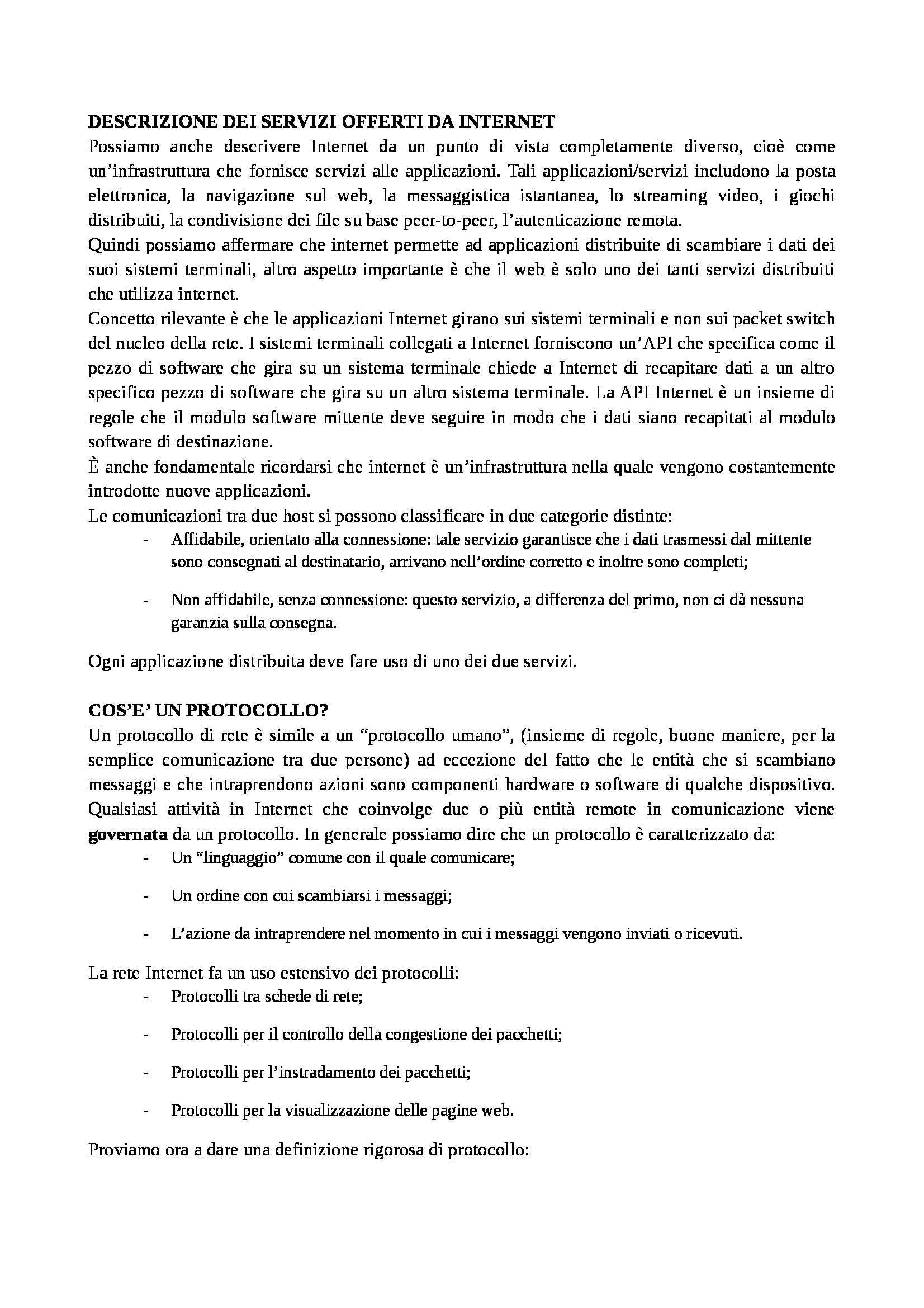 Reti dei calcolatori - Sintesi Pag. 2